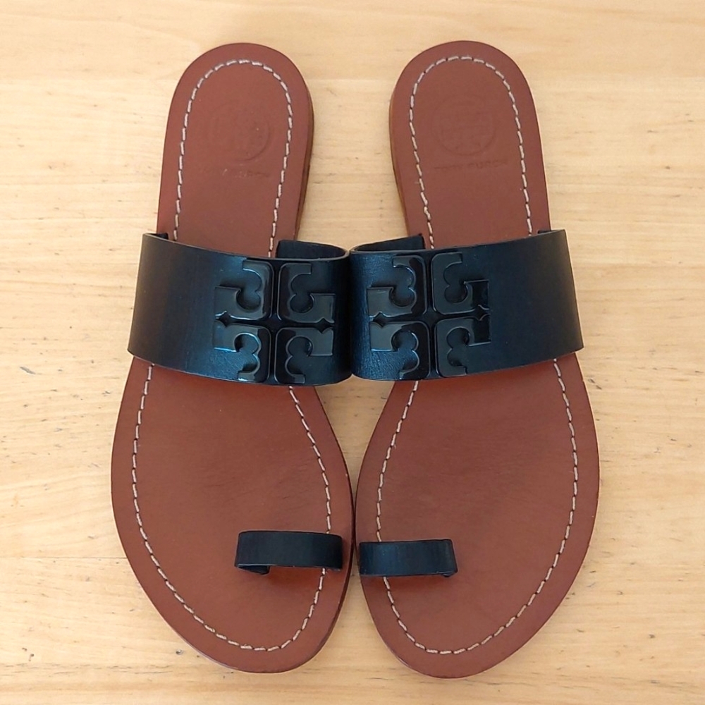 Tory Burch Black Leather Sandals
